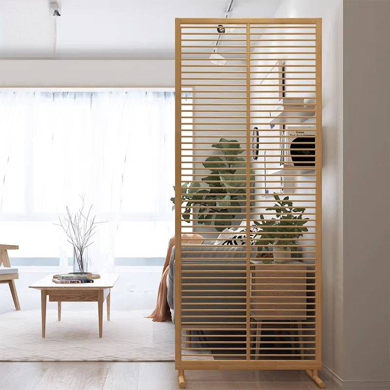 Shoji Screen Divider - Japanischer Raumteiler aus Bambus in Holzoptik,