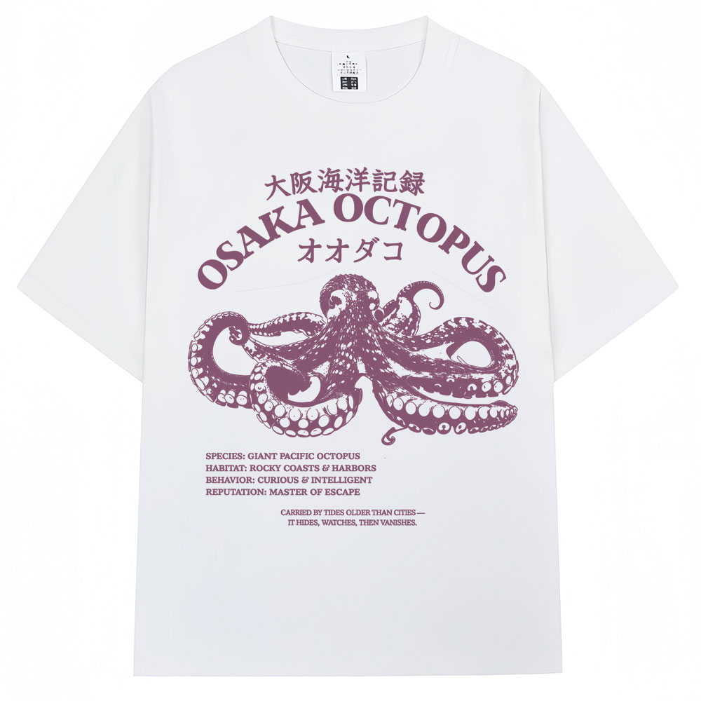 Japanese Man Lifestyle - Japanischer Stil Osaka Oktopus T-Shirt für