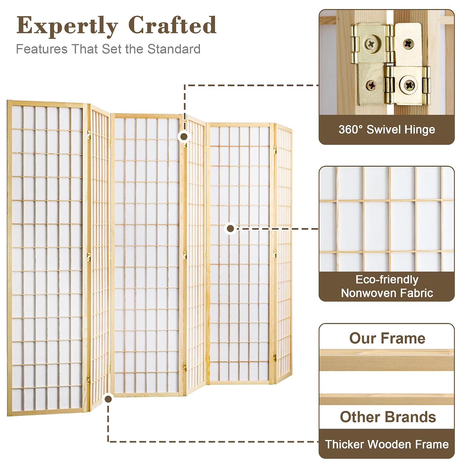 6-teiliger faltbarer Raumteile – Shoji Screen Divider Bewertung und Preis