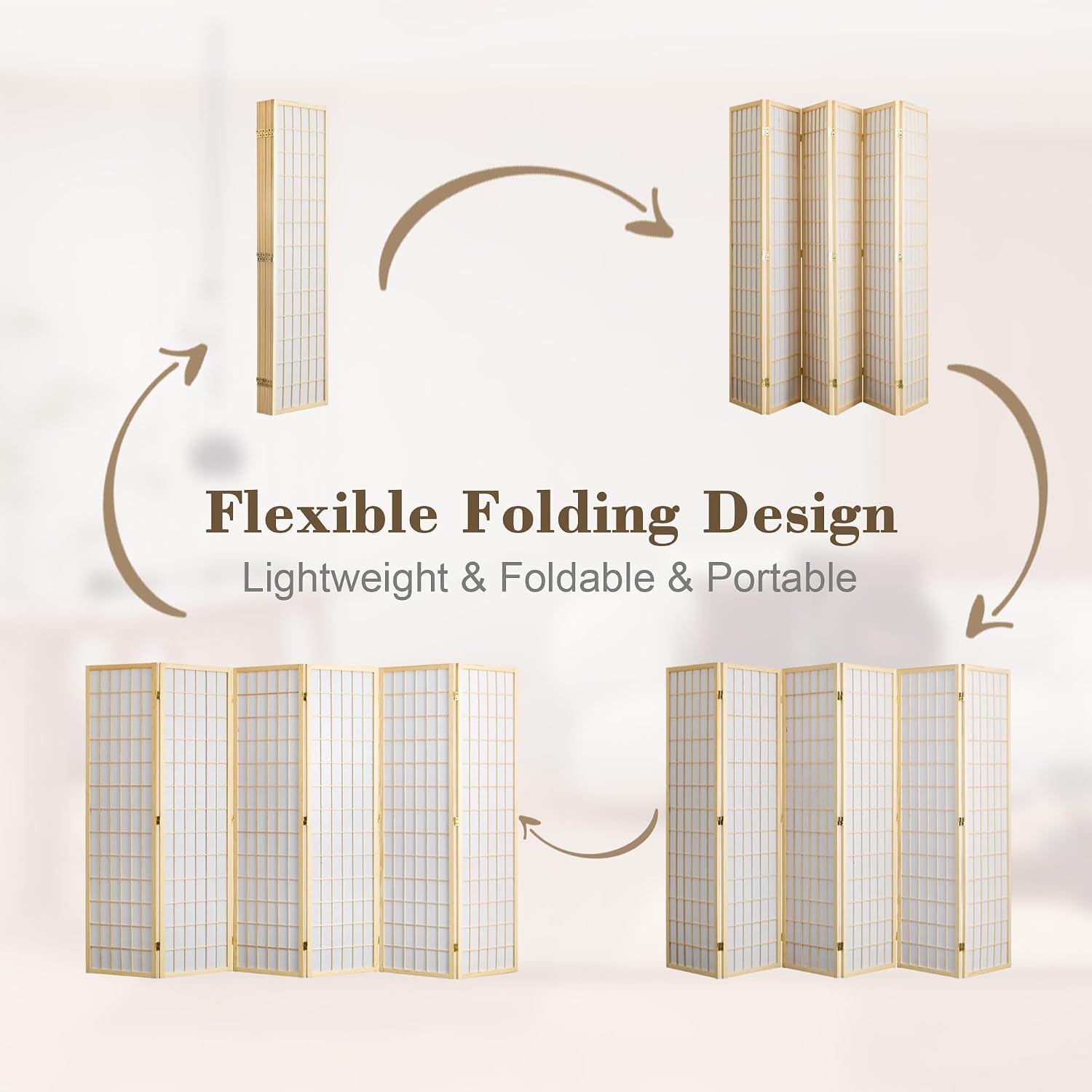 6-teiliger faltbarer Raumteile – Shoji Screen Divider Bewertung und Preis