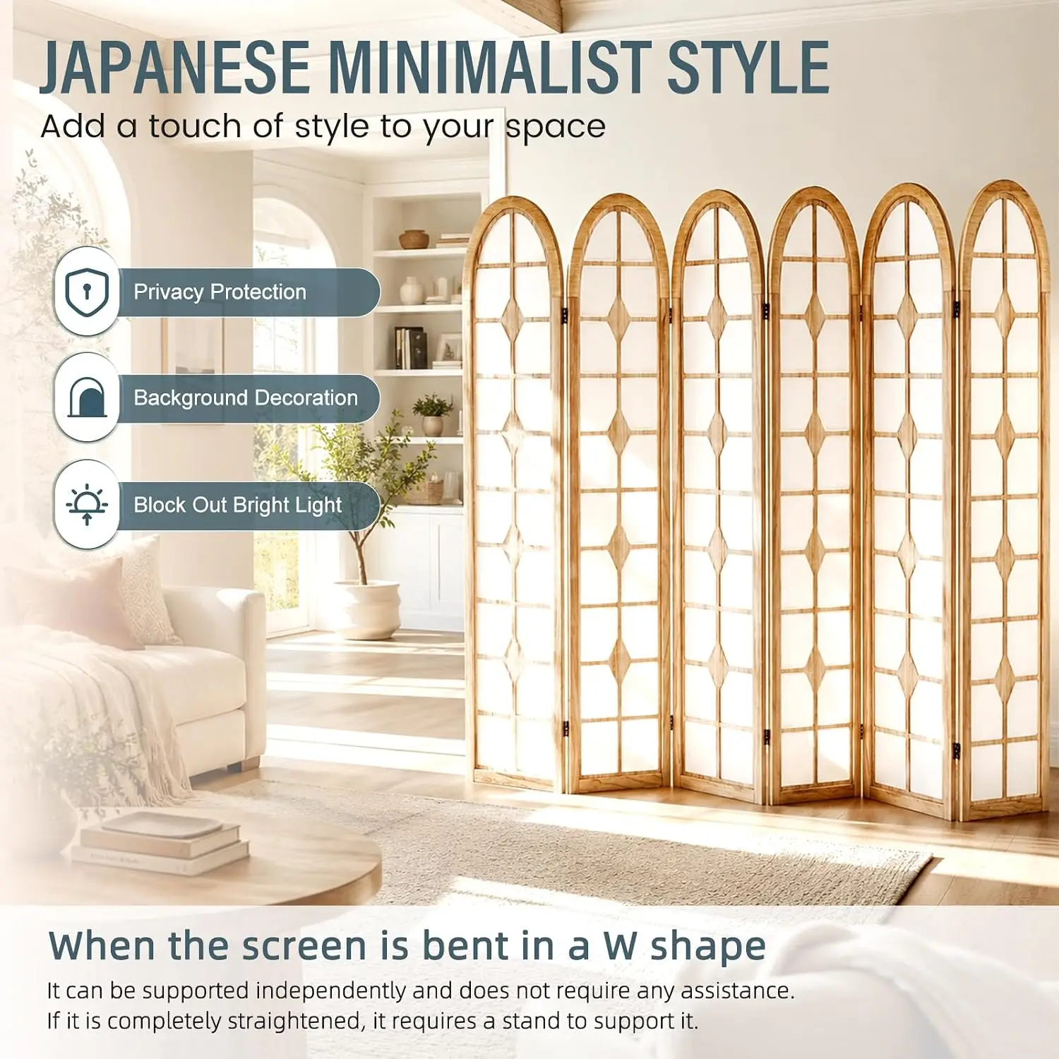 6-teiliger Shoji-Raumteiler, H – Shoji Screen Divider Bewertung und Preis
