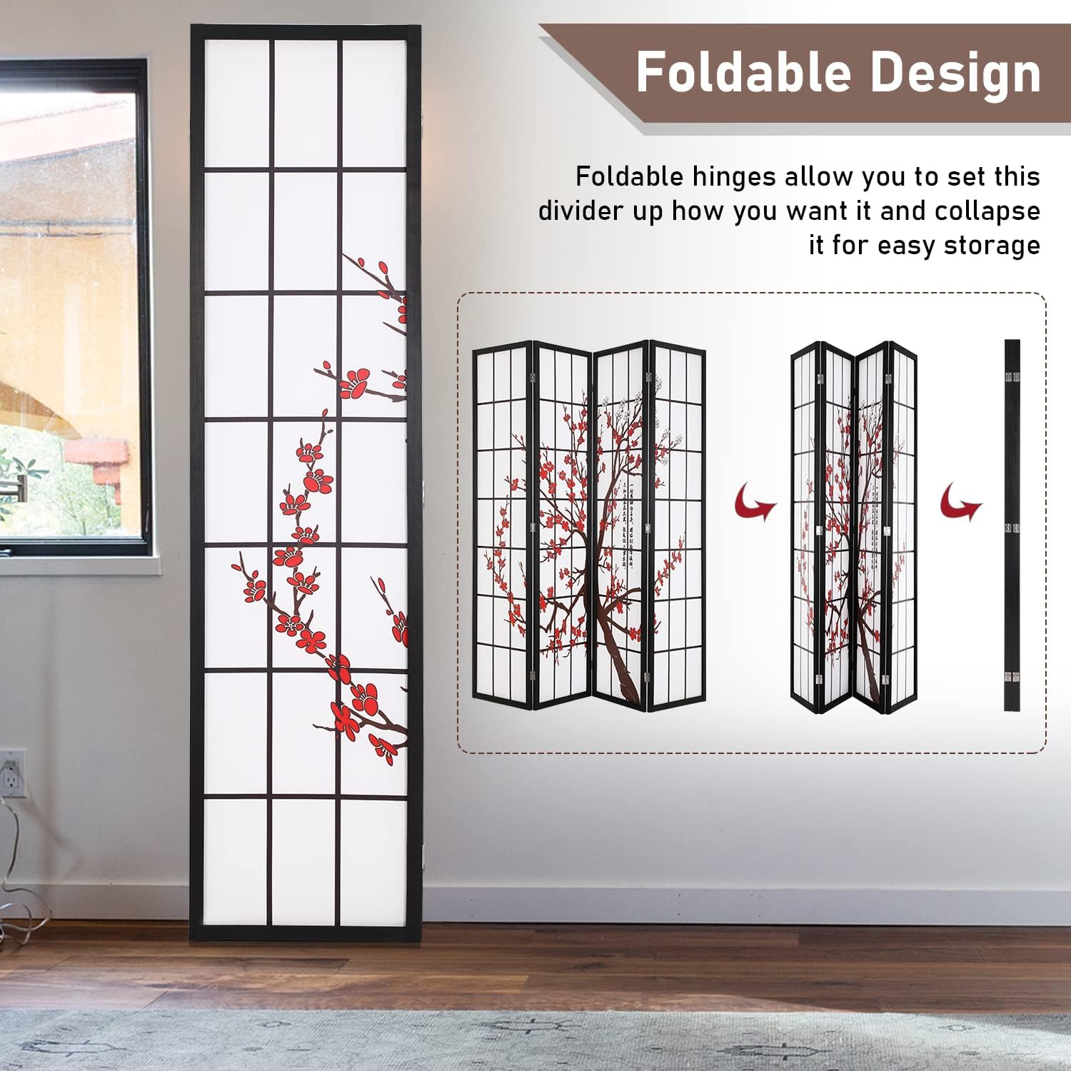 1,8m Faltbarer Sichtschutz 4-t – Shoji Screen Divider Bewertung und Preis