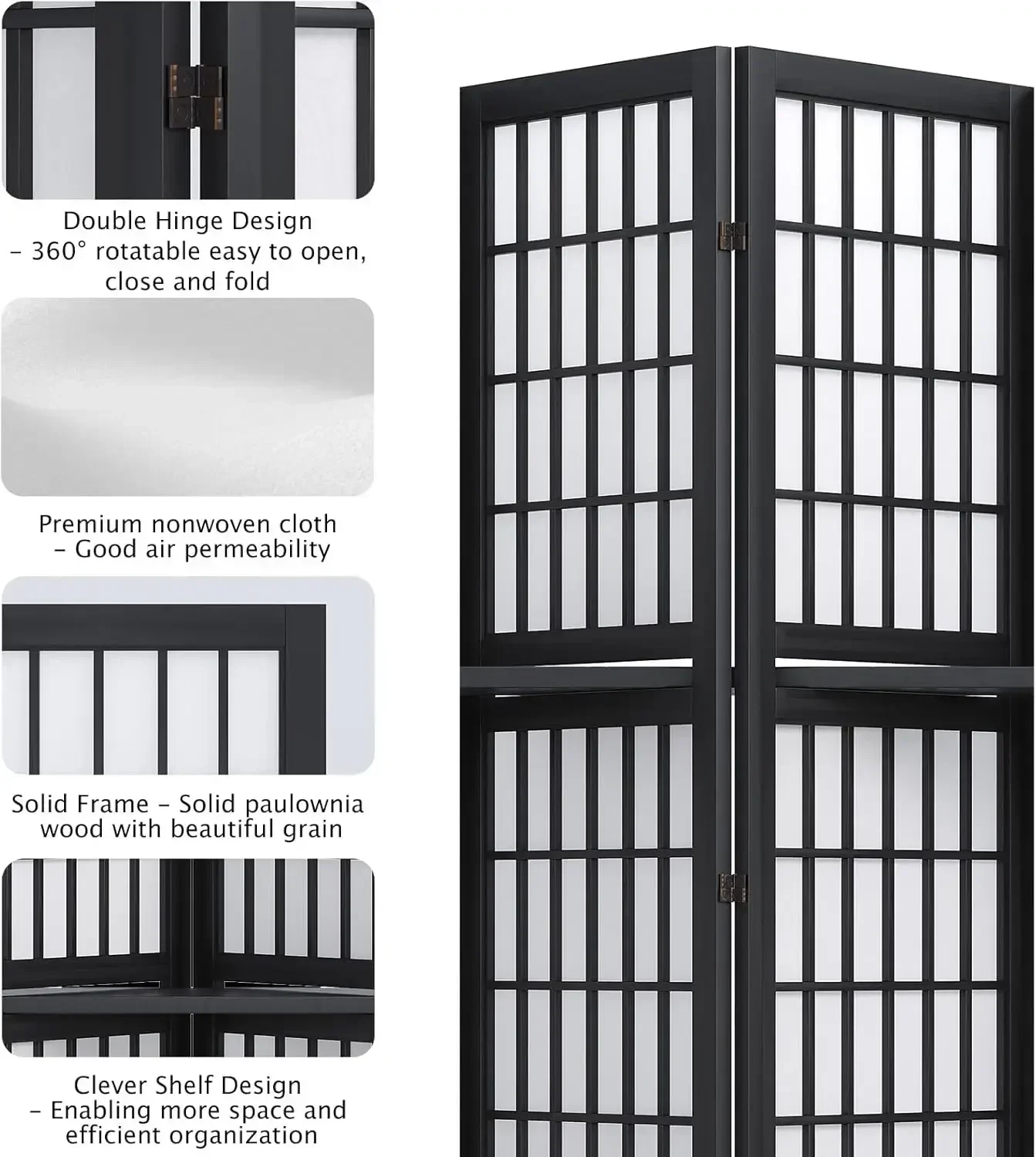 6-teiliger, 1,70 m hoher, falt – Shoji Screen Divider Bewertung und Preis